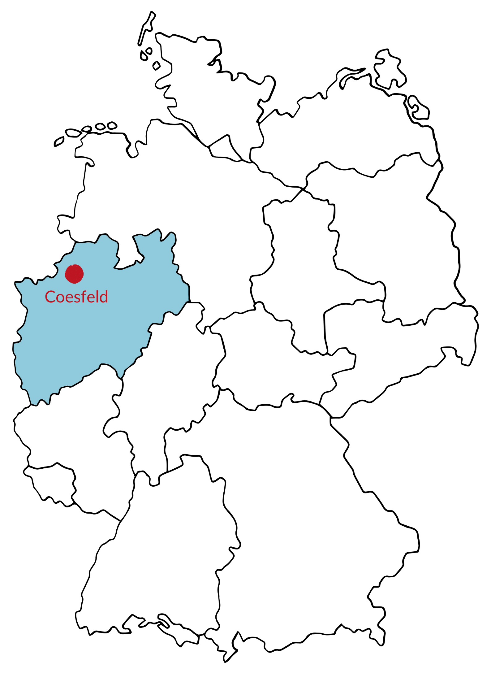 Deutschlandkarte_Coesfeld blau klein